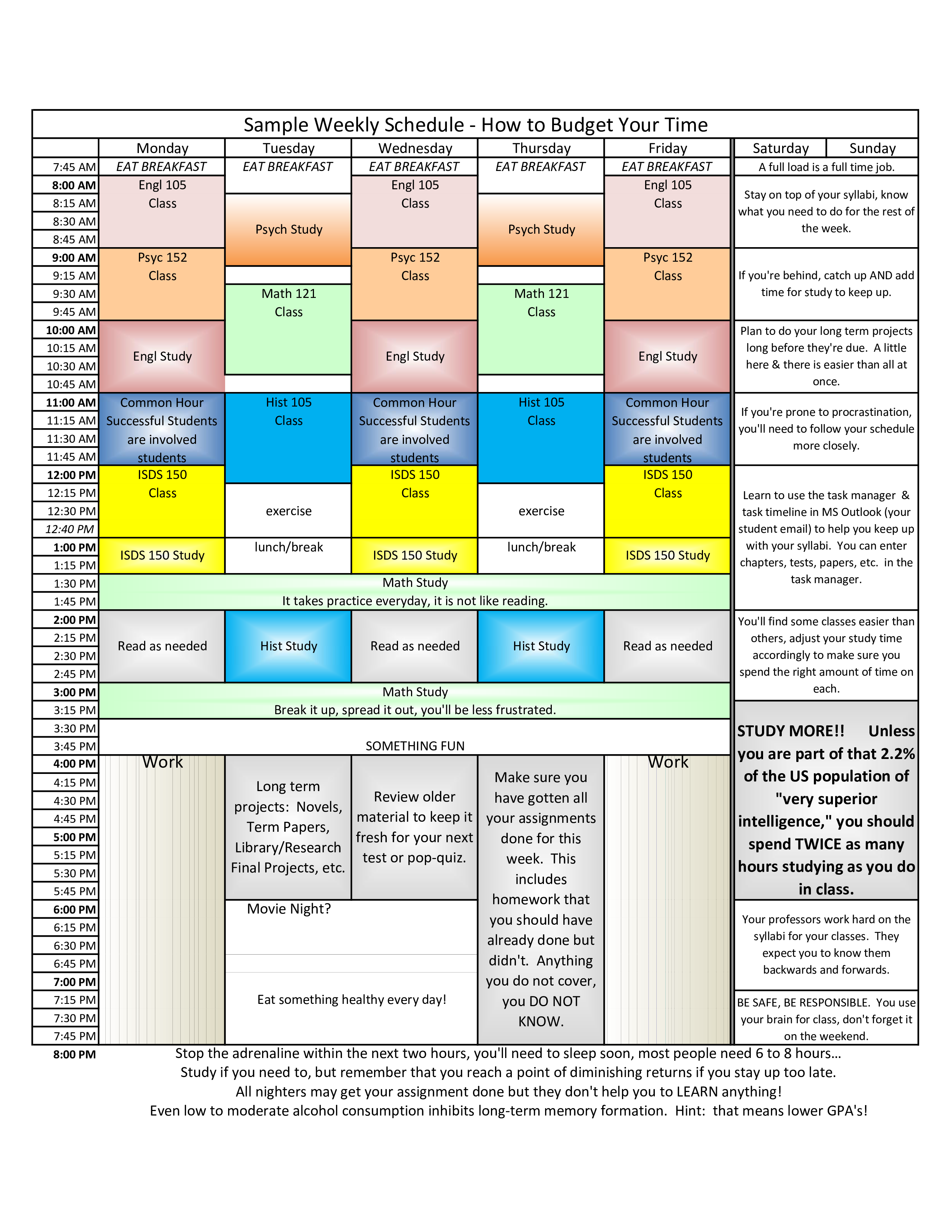 activity schedule weekly template