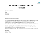 template preview imageSchool Leave Letter due to Fever