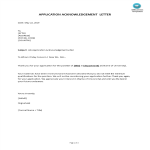 Acknowledgement of Job Application Letter gratis en premium templates