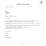 template preview imageVacation Leave Letter