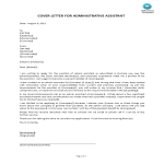 Admin Assistant Job Application Letter gratis en premium templates