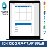 template topic preview image Homeschool Report Card Template