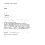 Personal Sales Job Resignation Letter gratis en premium templates