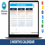 template topic preview image Calendar 2022 (3 Months)