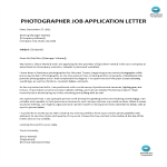 Photographer Cover Letter gratis en premium templates