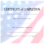 Vorschaubild der VorlageCertificate Of Completion USA project