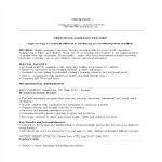 template topic preview image Preschool Teacher Assistant CV