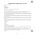 Sample Donation Thank You Letter gratis en premium templates