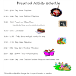 Preschool Activity Schedule gratis en premium templates