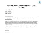 Rejection Letter for an Employment Contract gratis en premium templates