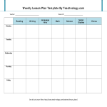 template topic preview image Blank Weekly Lesson Plan