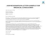 Medical Consultant Resignation Letter gratis en premium templates