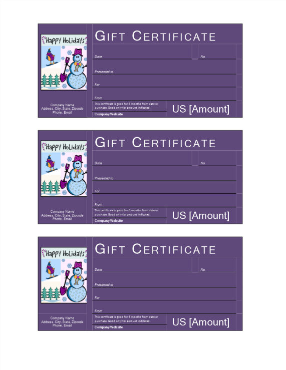 template preview imageWinter Holiday Gift Certificate