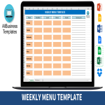 Weekly Menu template gratis en premium templates