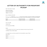 Letter Of Authorization For Passport Pick Up gratis en premium templates