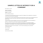 Sample Letter Of Interest For A Company gratis en premium templates