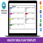Healthy Meal Plan Excel template gratis en premium templates