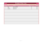 price list worksheet template gratis en premium templates
