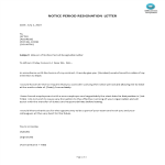 Editable Waiver of Notice Period Resignation Letter gratis en premium templates