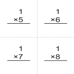 Multiplication 1X flashcard set gratis en premium templates