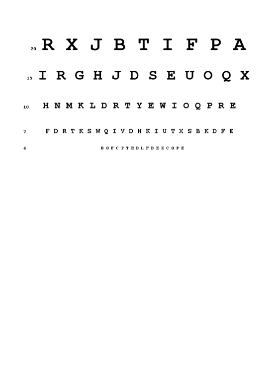 template topic preview image Snellen Eye Chart A4