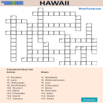 Hawaii Crossword Puzzle gratis en premium templates