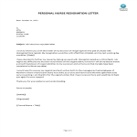 Personal Nurse Resignation Letter gratis en premium templates