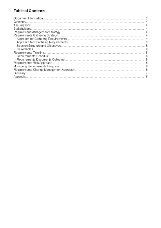 image Business Analysis Plan Template