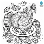template preview imagePrintable thank you drawing Thanskgiving