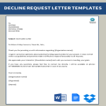 Decline Request Letter template gratis en premium templates