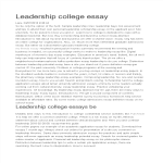 Sample College Leadership Essay gratis en premium templates