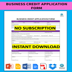 template topic preview image blank credit application form for business free