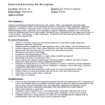 Industrial Electrician Job Description gratis en premium templates