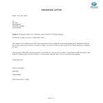 Request Letter for Teachers Job Transfer to Other Campus gratis en premium templates