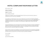 Hotel Complaint Response Letter gratis en premium templates