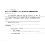 Notice Of Termination Of Commencement gratis en premium templates