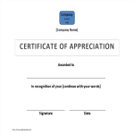 template topic preview image Company Certificate Of Appreciation