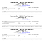 Printable Childcare Service Invoice gratis en premium templates