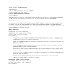 template topic preview image Junior Finance Analyst Resume
