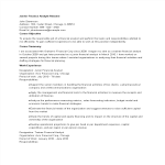 Junior Finance Analyst Resume gratis en premium templates