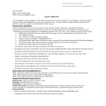 Instrumentation Engineer Curriculum Vitae gratis en premium templates