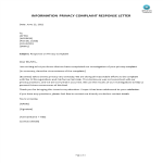 CCPA Privacy Complaint Response Letter gratis en premium templates