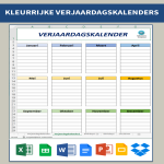 Verjaardag Jubileum Kalender Template gratis en premium templates