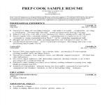 Prep Cook Resume gratis en premium templates