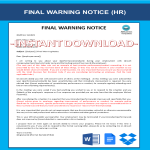 Final Employee Warning gratis en premium templates