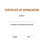 template preview imageAppreciation Certificate Example
