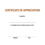 Vorschaubild der VorlageAppreciation Certificate Example