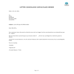 Letter Cancelling Unfulfilled Order gratis en premium templates