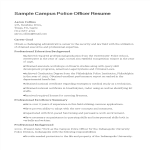 Campus Police Officer Resume gratis en premium templates