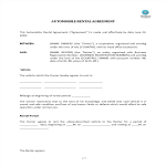 Automobile Rental Agreement gratis en premium templates